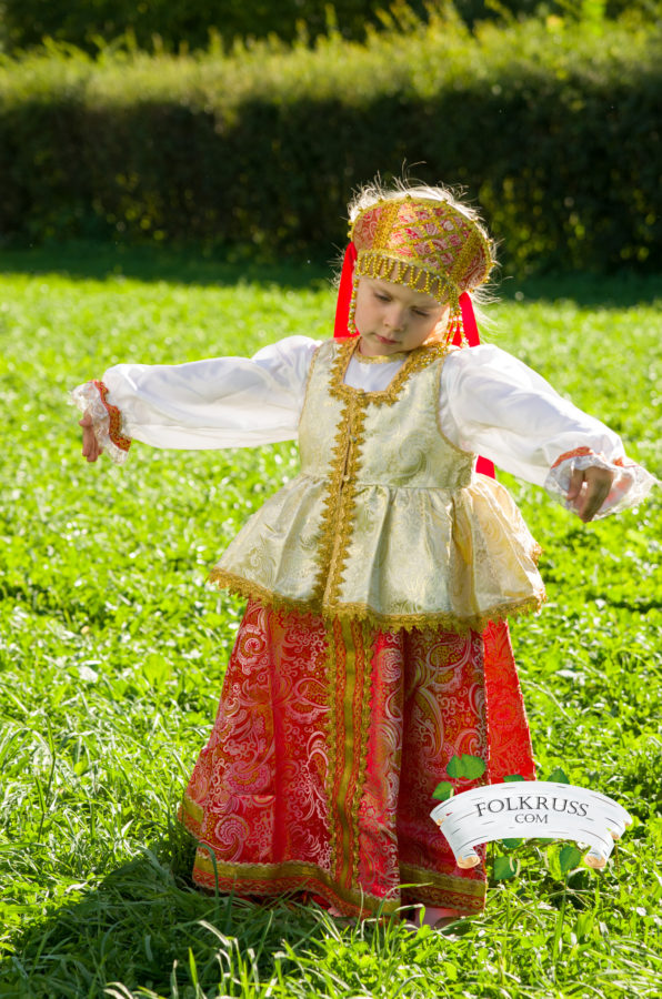 Russian scenic dress Sudarinya for girls – Folk Russian clothing store ...