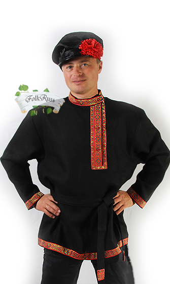 Russian traditional linen shirt Kosovorotka Vladimir for men – Folk ...