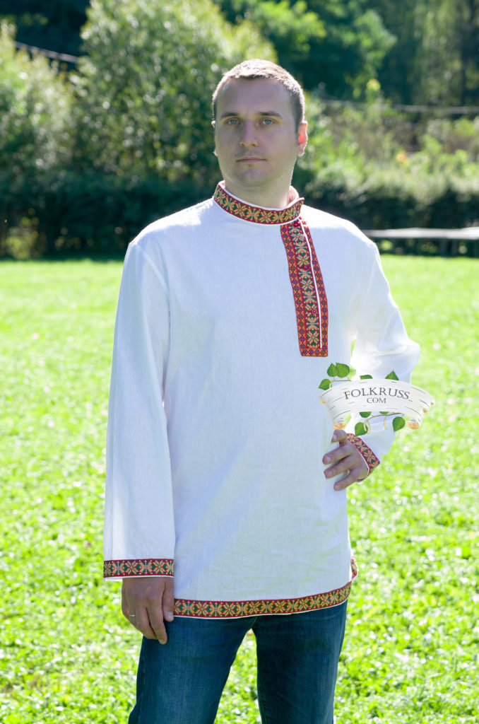 Russian cotton shirt Kosovorotka for men – Folk Russian clothing store ...