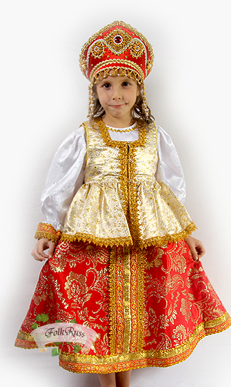 Russian scenic dress Sudarinya for girls – Folk Russian clothing store ...