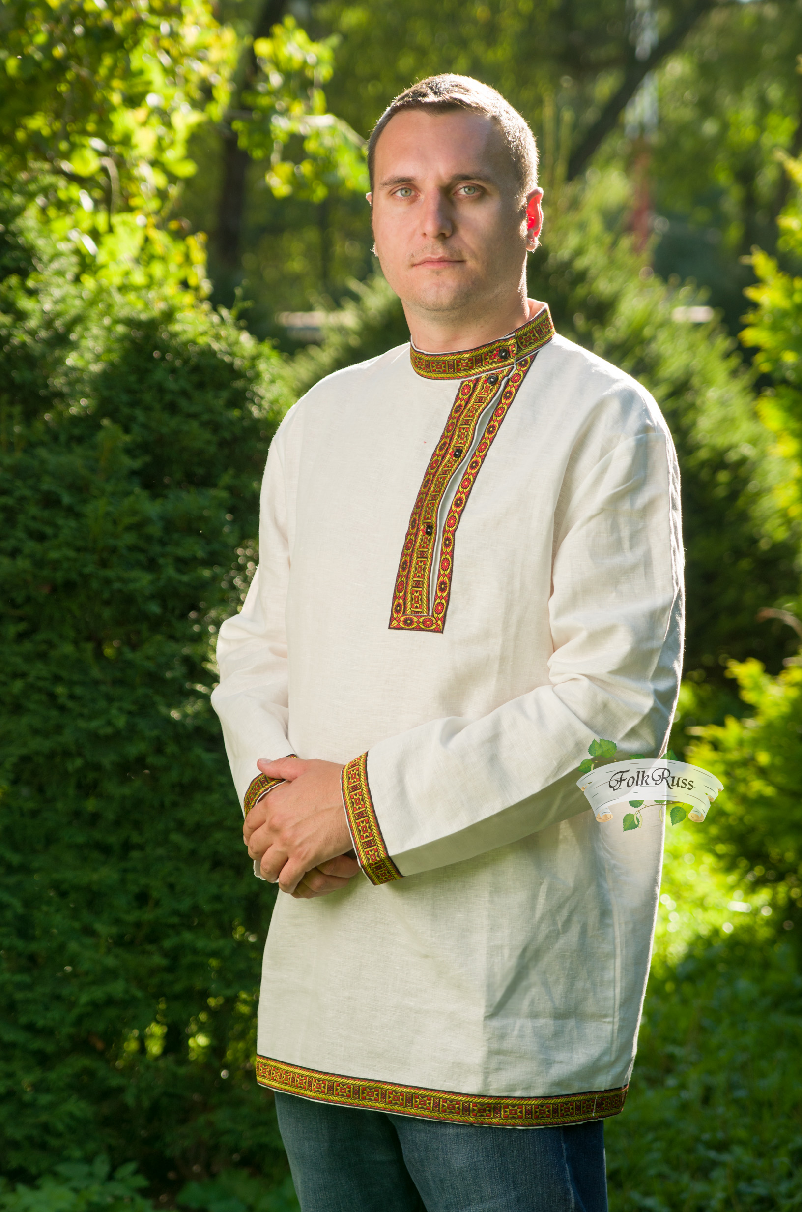 Russian Traditional Linen Shirt Kosovorotka Vladimir For Men Folk Russian Clothing Store