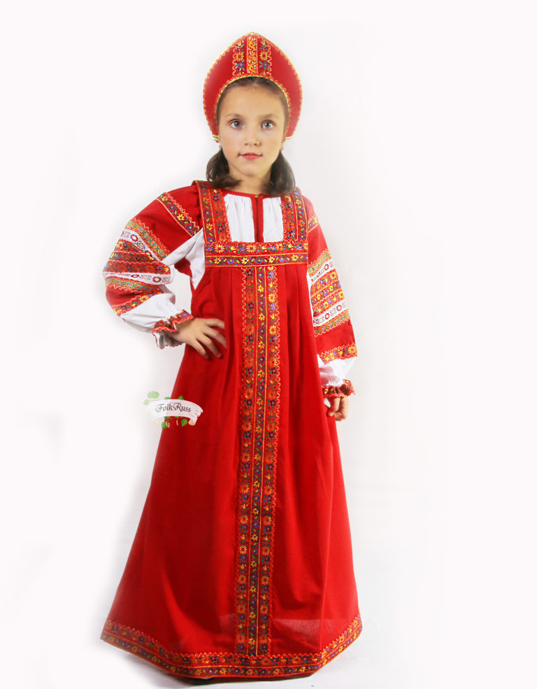 Traditional Russian Dress Dunyasha For Girl Folk Russian Clothing