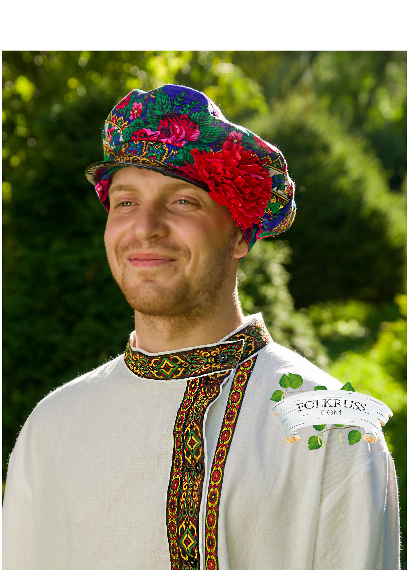 Russian traditional flowered cap Kartuz – Folk Russian clothing store ...