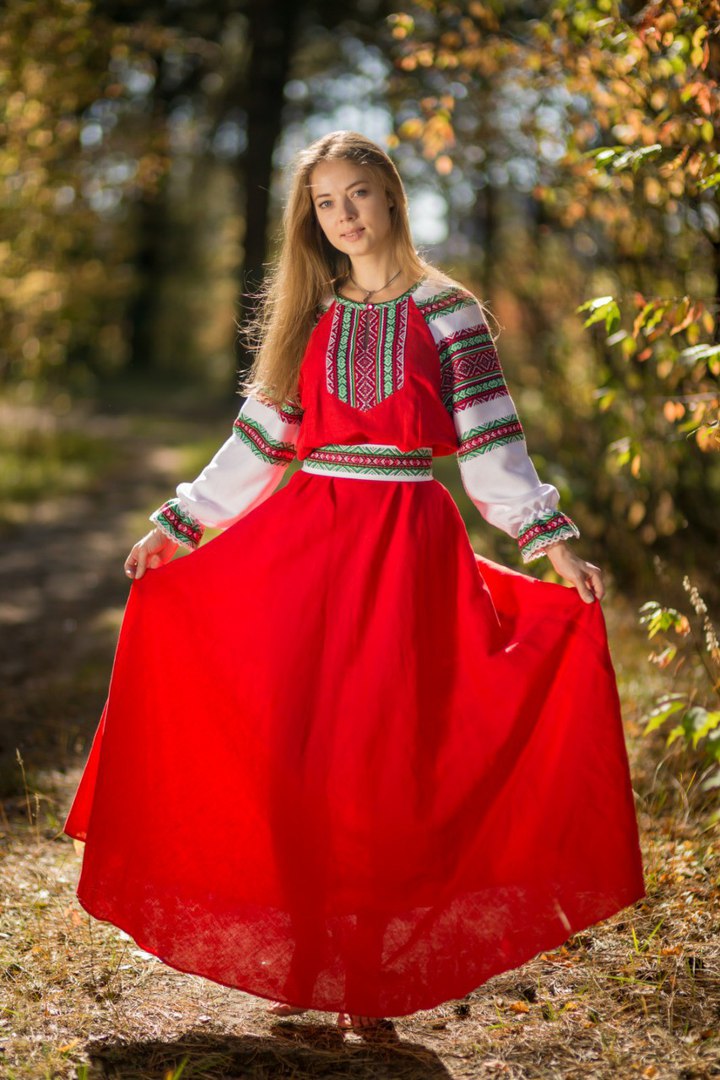 Traditional russian linen sarafan “Daria” – Folk Russian clothing store ...