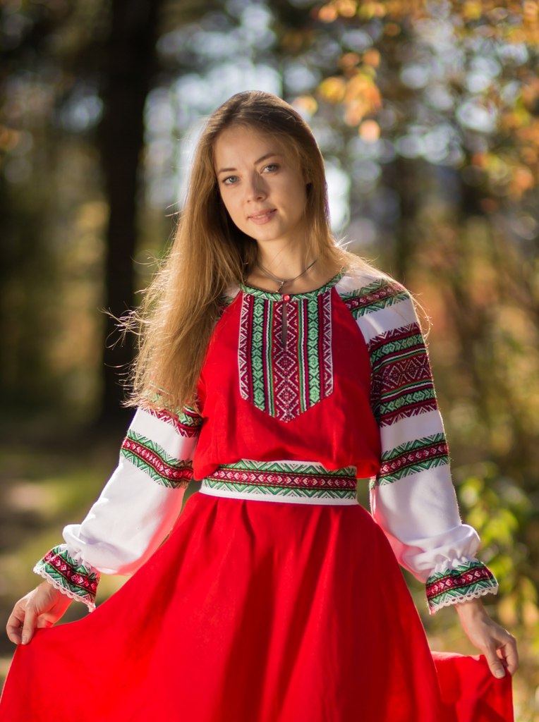 Traditional Russian Linen Sarafan Daria Folk Russian Clothing Store