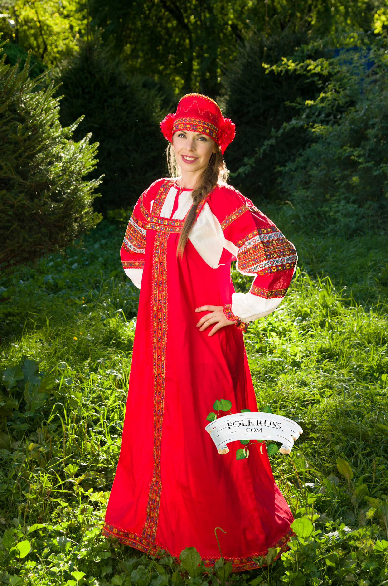 Women silk sarafan dress Vasilisa | RusClothing.com