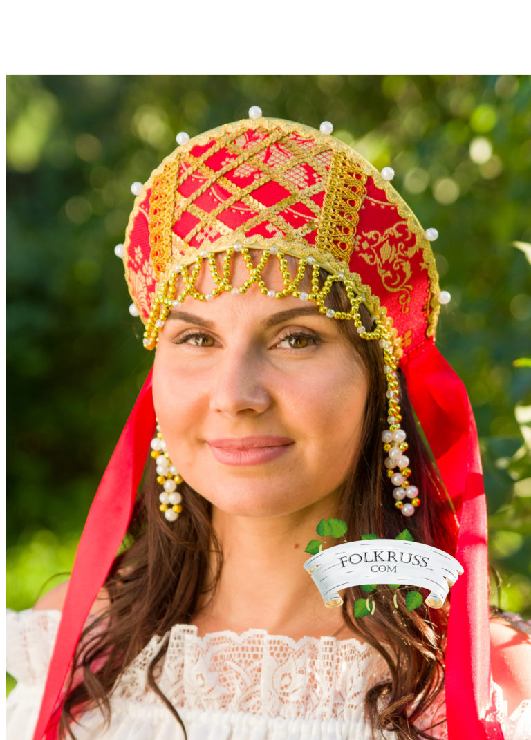 Russian traditional brocade kokoshnik – Folk Russian clothing store ...