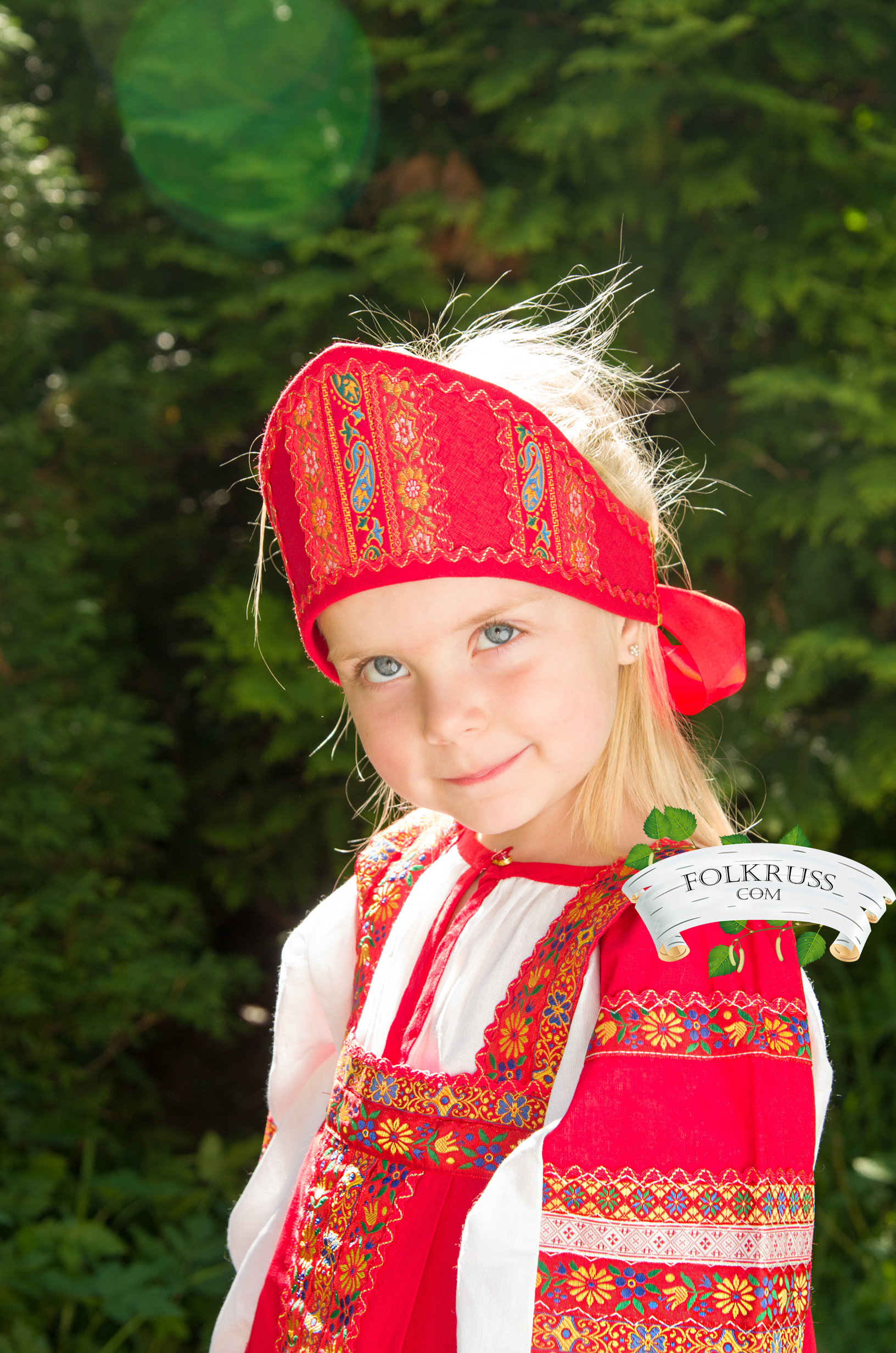 Cotton Kokoshnik Dunyasha with ribbons – Folk Russian clothing store ...