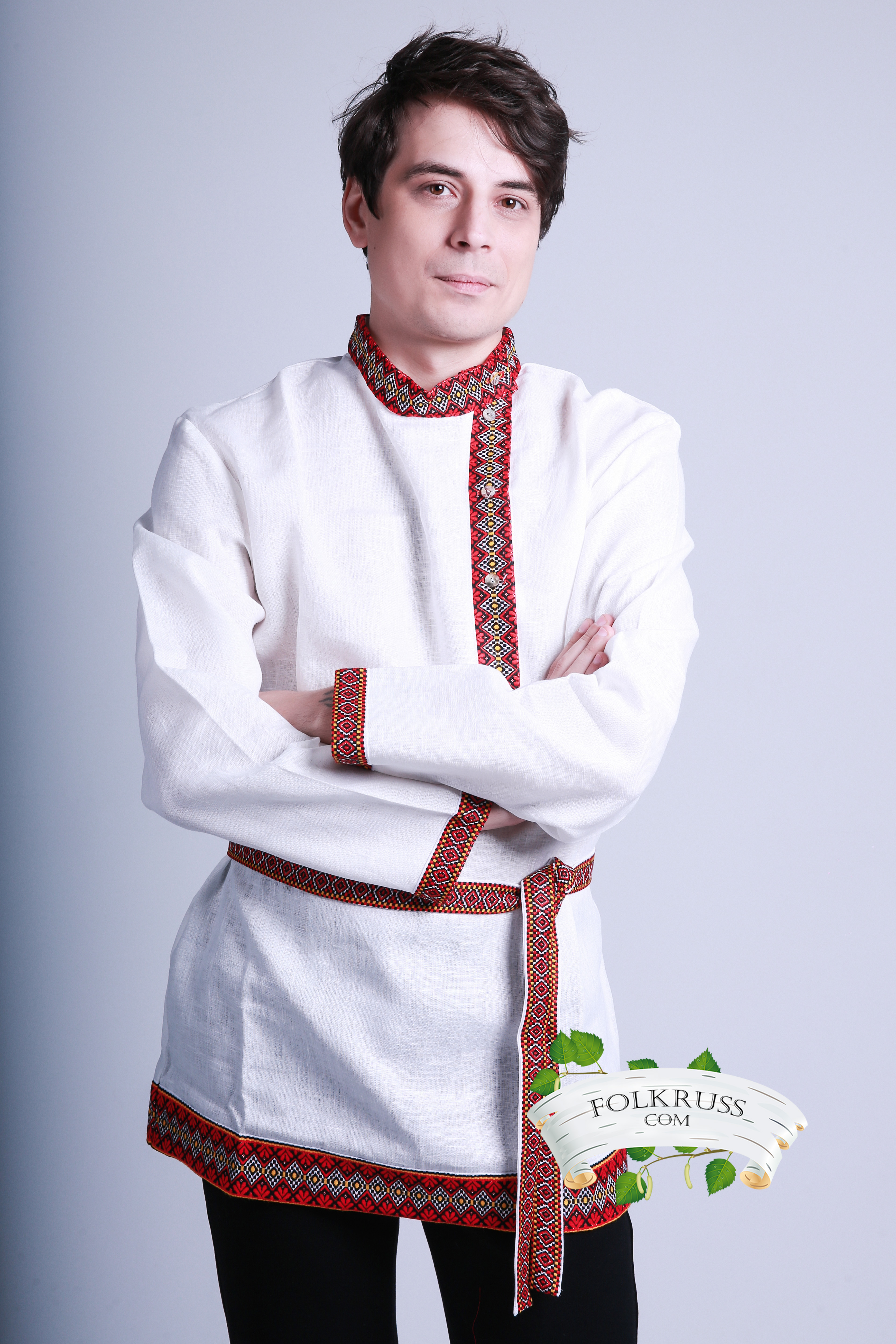 Traditional Russian slavic linen shirt Kosovorotka Yaroslav – Folk ...
