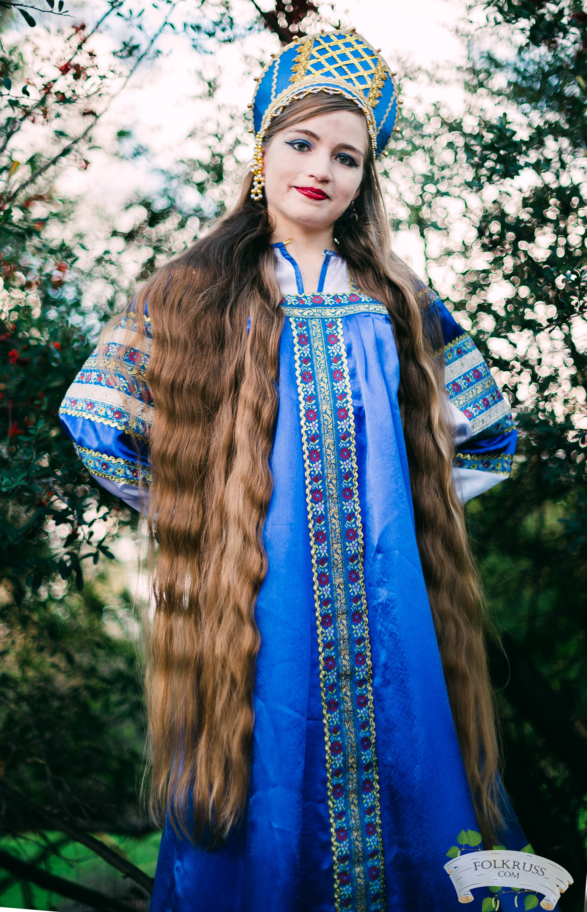 Silk Dress Vasilisa For Woman Folk Russian Clothing Store