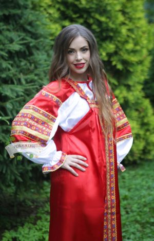 Silk russian dress