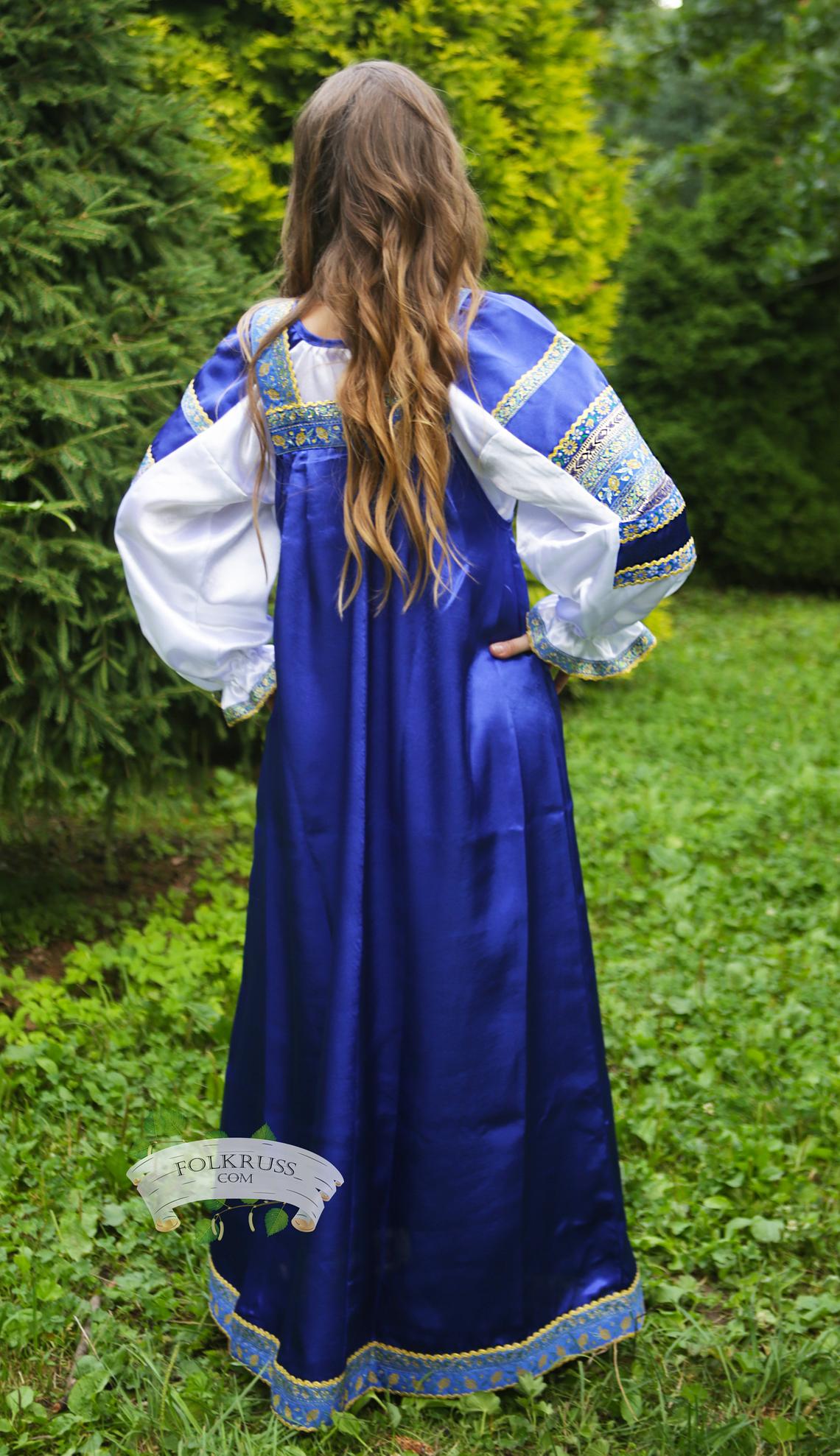 Silk dress Vasilisa for woman – Folk Russian clothing store | Folkruss.com