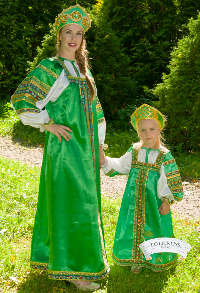 Traditional Russian Silk Dress Vasilisa For Girl Folk Russian Clothing Store