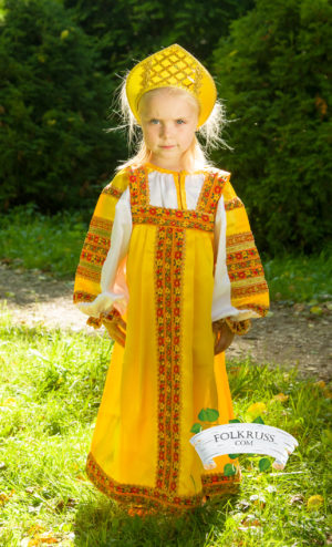 Traditional russian silk dress Vasilisa for girl - Folk Russian ...